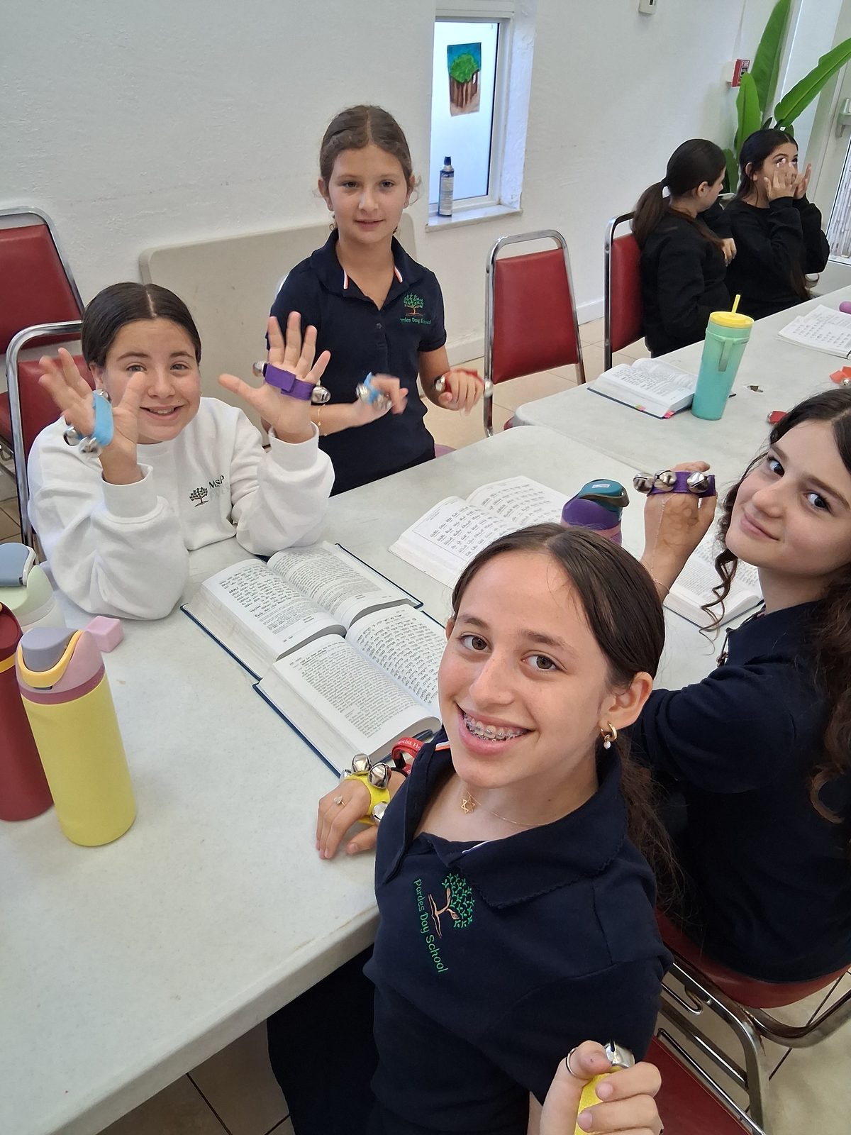 Middle school students learning together with joy