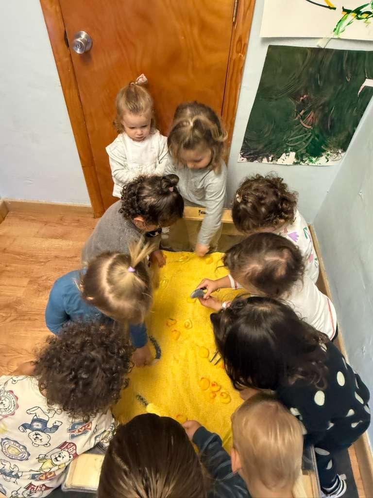 Preschool children gathered for circle time
